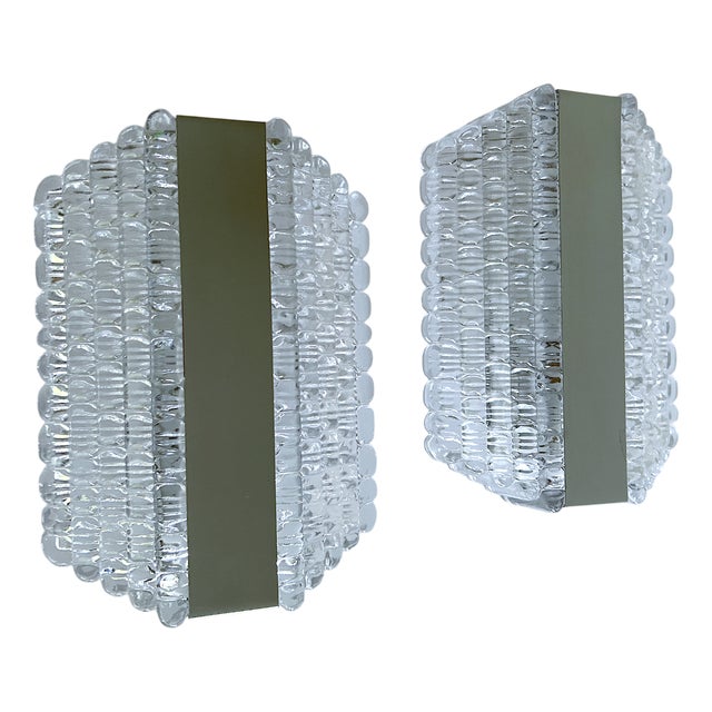 Vintage Bubble Glass Sconces, 1970s, Set of 2 For Sale