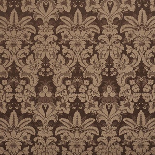 Schumacher Kennedy Damask Fabric In Brown For Sale
