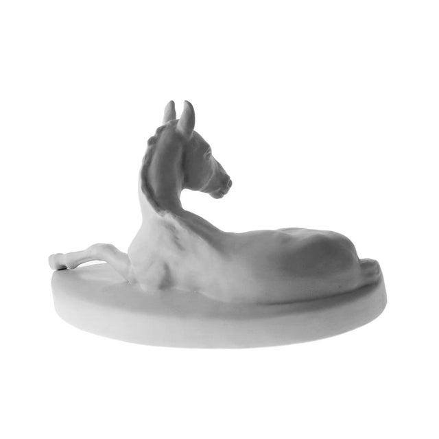 Furstenberg Porcelain Horse Sculpture Furstenberg Porcelain White Parian Figure Signed Hussmann For Sale - Image 4 of 8