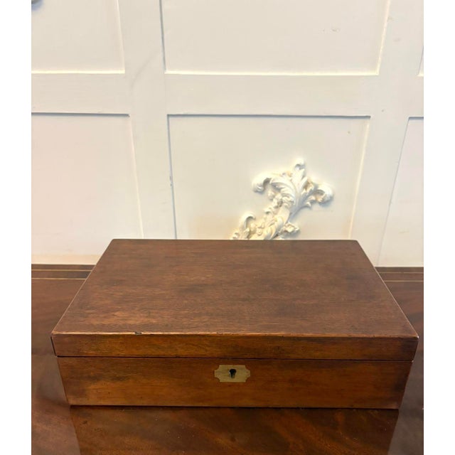Antique Georgian Mahogany Writing Slope Box with Fitted Interior and Secret Compartment, 1820 For Sale - Image 11 of 11