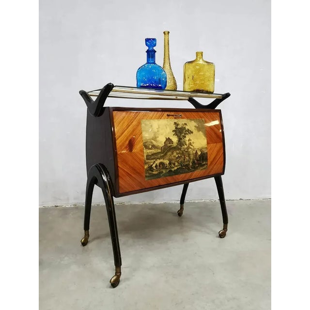 1960s Mid-Century Modern Italian Cocktail Bar Cabinet by Cesare Lacca For Sale - Image 5 of 7