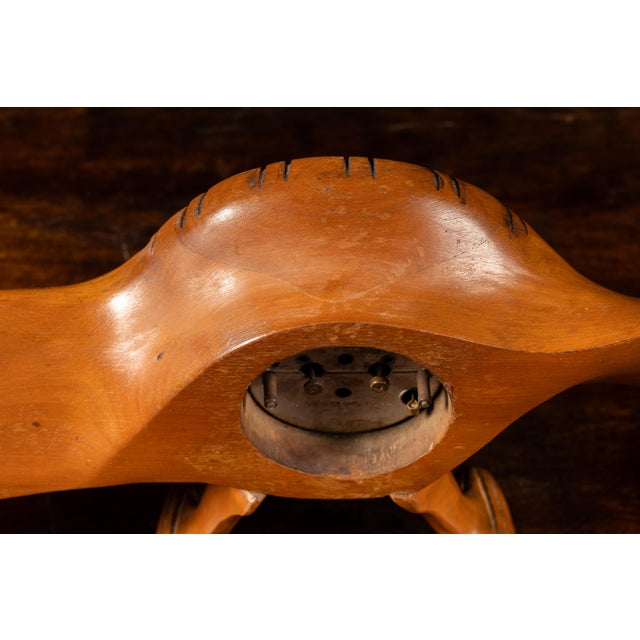 Vintage Figural Wooden Propellor Clock by Howard For Sale In Chicago - Image 6 of 8