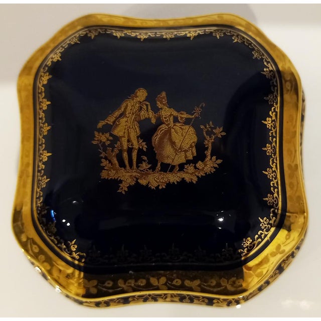 Gold Vintage Limoges Porcelain Jewelry Box, 1940, Set of 2 For Sale - Image 8 of 10
