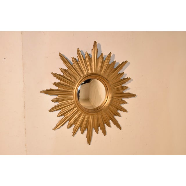 Sculpture Materials Circa 1960's Sunburst Wall Mirror For Sale - Image 7 of 11