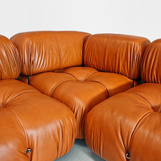 Large Leather Camaleonda Sofa by Mario Bellini for B&B, 1970s, Set of 5 For Sale - Image 10 of 16