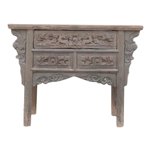 Early 18 Century Hand Carved 3 Drawers Antique Chinese Table