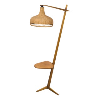 Mid-Century Wooden Floor Lamp by Krásná Jizba, 1950s For Sale