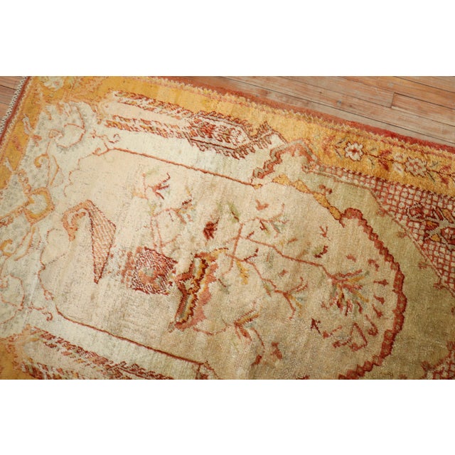 Textile Antique Zabihi Collection Angora Oushak Rug - 3'8" x 5'8" For Sale - Image 7 of 9