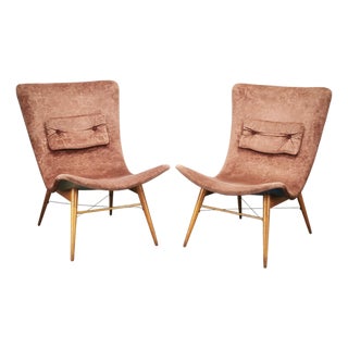 Shell Lounge Chairs by Miroslav Navrátil, Former Czechoslovakia, 1960s, Set of 2 For Sale