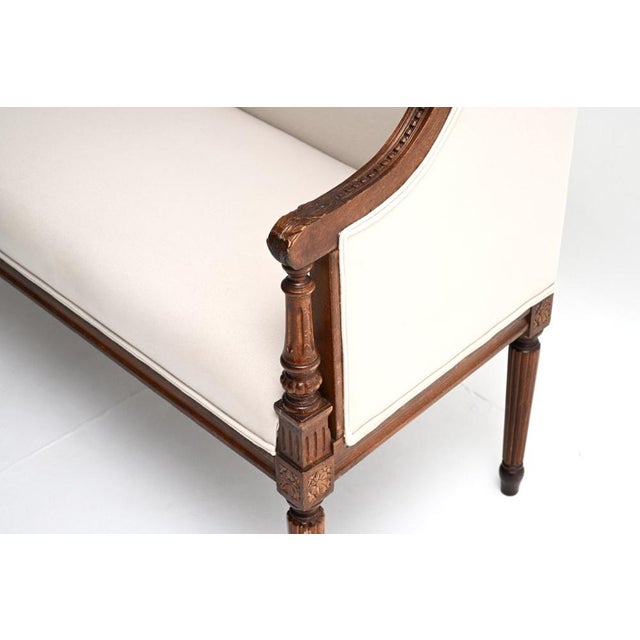 Antique French Scroll End Settee, 1880 For Sale - Image 9 of 11