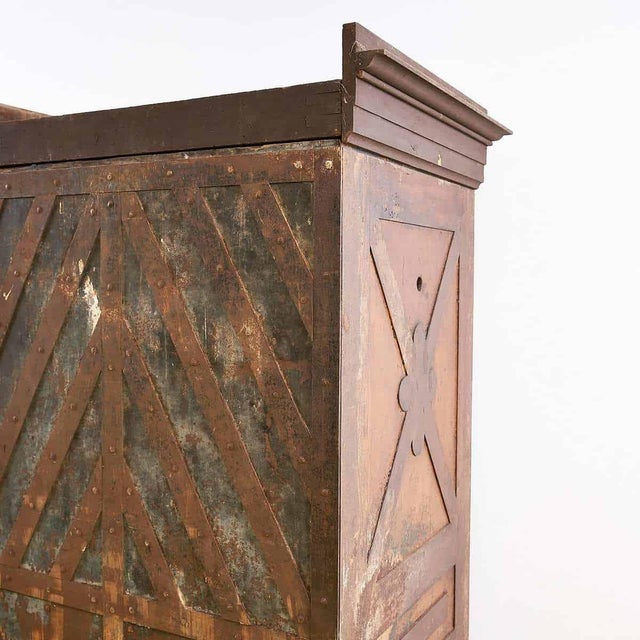 Wooden and Iron Safe Cabinet For Sale - Image 15 of 17