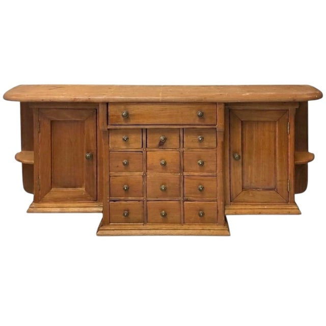 Late 19th Century Antique Continental Primitive Pine Apothecary or Spice Wall Cabinet Shelf For Sale - Image 5 of 6