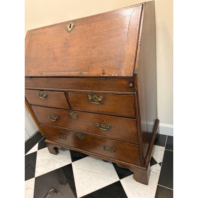 Brown Antique English Georgian Style Slant Top Secretary Desk For Sale - Image 8 of 15