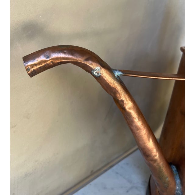 Large French Antique Copper Watering Can & Wrought Iron Rim, 19th Century For Sale In San Francisco - Image 6 of 16