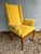 Contemporary Vintage Curved Arm Upholstered Armchair For Sale - Image 3 of 13