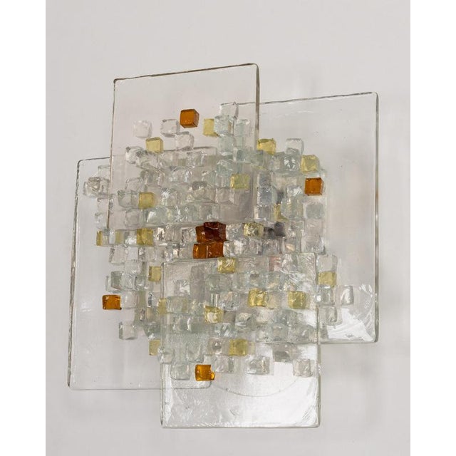1970s Mid-Century Brutalist Murano Glass Wall Sconce, Italy, 1970s For Sale - Image 5 of 16