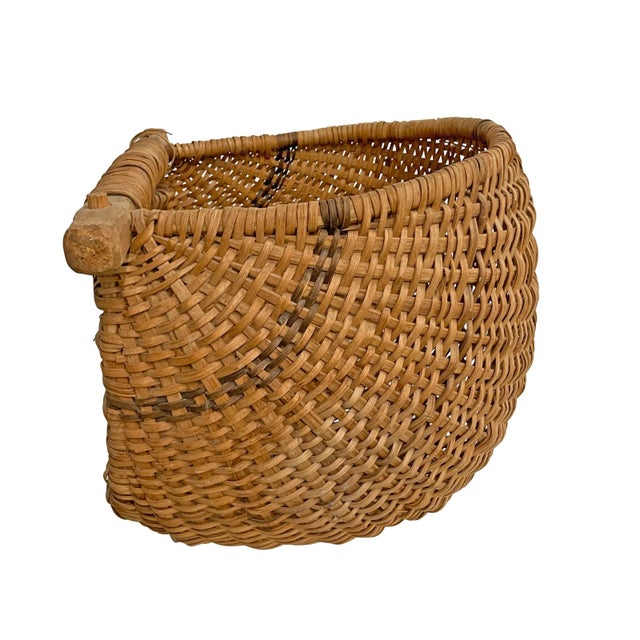 Wood Early 20th Century Gathering Basket For Sale - Image 7 of 13