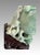 Wood Jade Carving of Auspicious Peach With Playful Monkeys on Custom Stand, Chinese Natural Green For Sale - Image 7 of 11