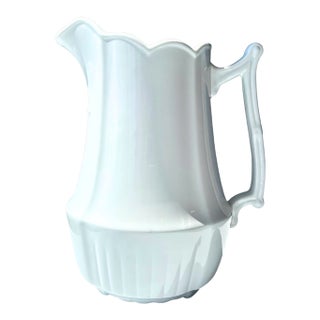 Late 19th Century Large English Ironstone Pitcher For Sale
