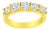 14K Yellow Gold Plated .925 Sterling Silver 1 1/2 Cttw Shared Prong Set Brilliant Round-Cut Diamond, Size 6 For Sale