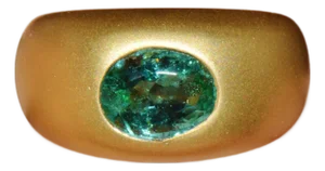 Certified Natural 1.62cts Emerald Solid 18k 750 Gold Dome Signet Ring Band, Size 6.5