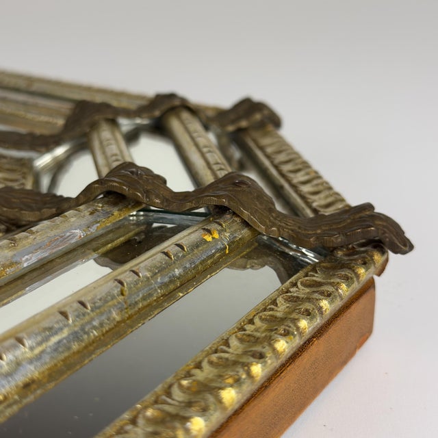 Metal Vintage Octagonal Murano Mirror, Italy, 1950s For Sale - Image 7 of 18