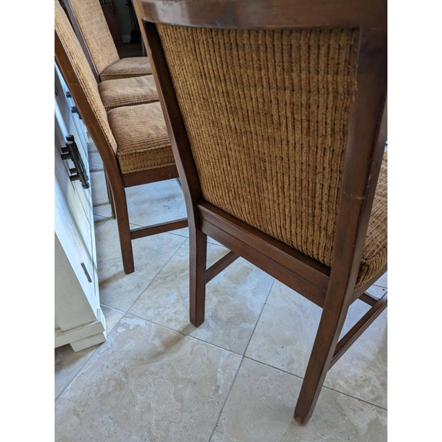 1970s 4 Mid-Century Lane Side Chairs With Multi Color Chenille For Sale - Image 5 of 11