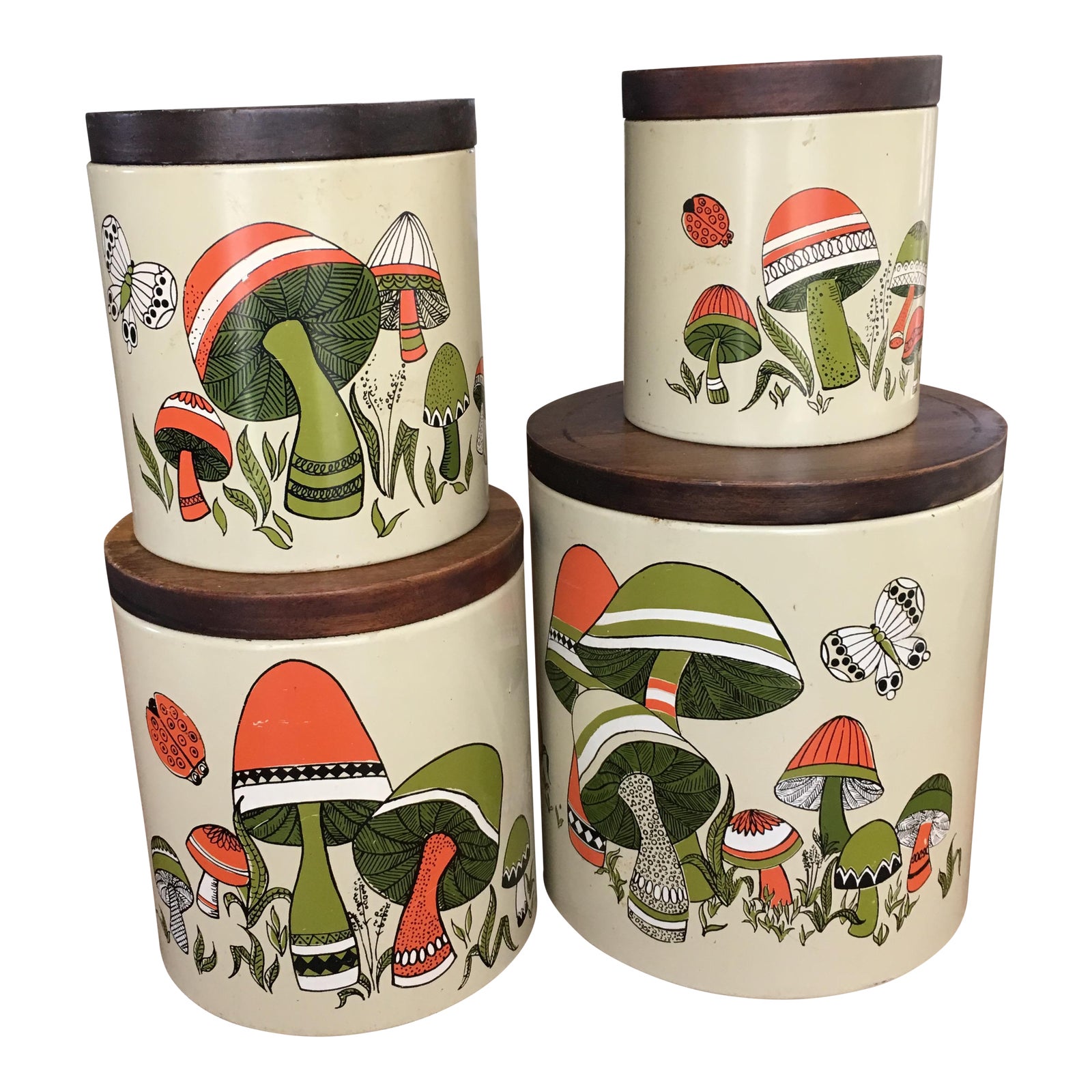 Vintage Mushroom Canisters Set of 4 Chairish