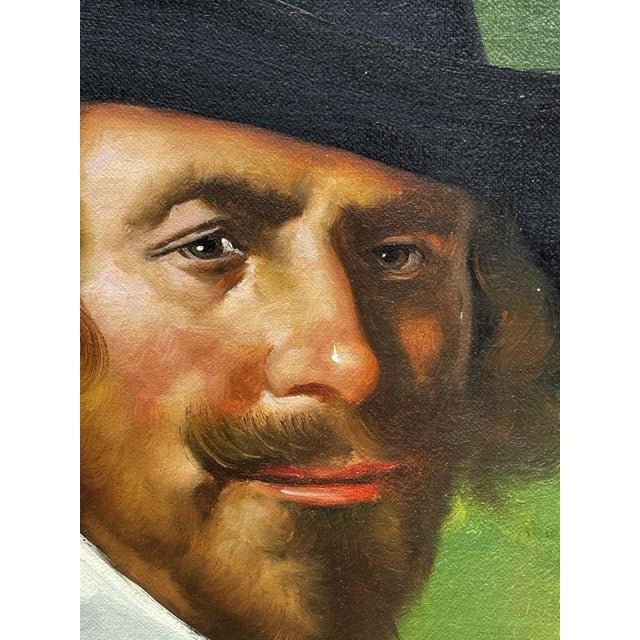 Portrait Painting Of The Painter Hendrick Martensz Original by Rembrandt Size:- 67 x 56.5 cms Signed F Rowe