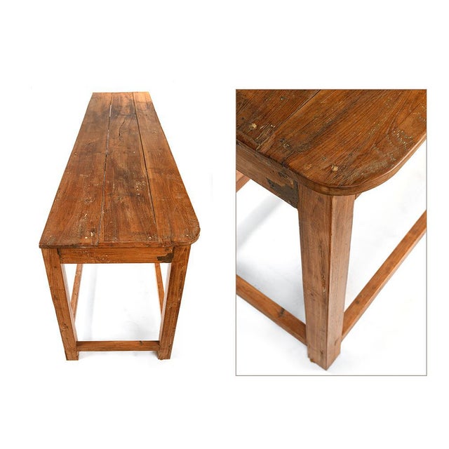 Vintage Oak Side Table, 1940s For Sale - Image 4 of 6