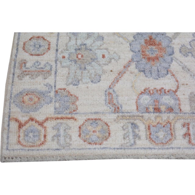 Turkish Turkish Oushak Hand Knotted Wool Rug, 2'6"x7'10" For Sale - Image 3 of 4