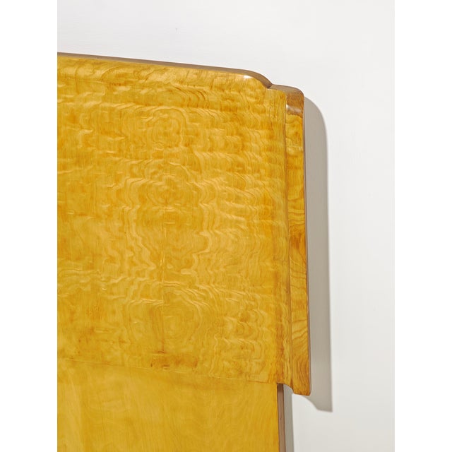 Mid-Century Modern Italian Wood and Brass Double Bed, 1960s For Sale - Image 9 of 11