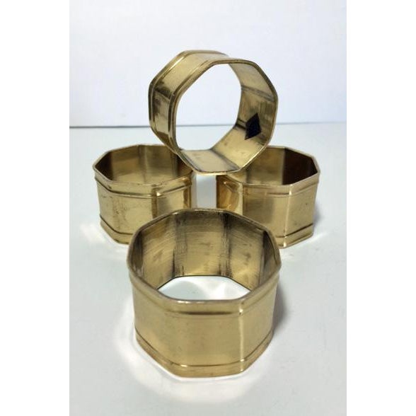 Vintage Brass Hexagon Napkin Rings Set of 4 Chairish
