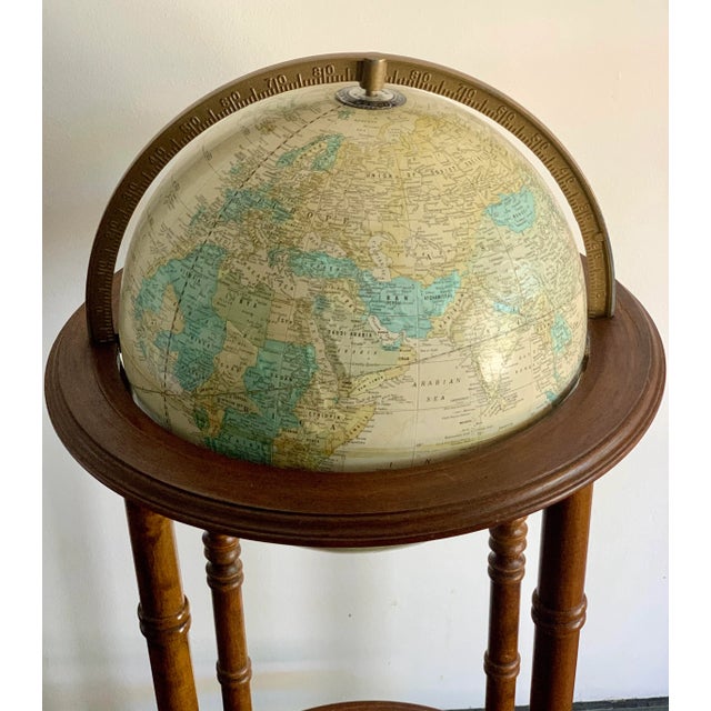 American Vintage Cram’s Imperial World Globe on Wooden Stand For Sale - Image 3 of 6