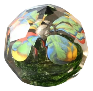 Antique Cut Glass Paperweight Flowers