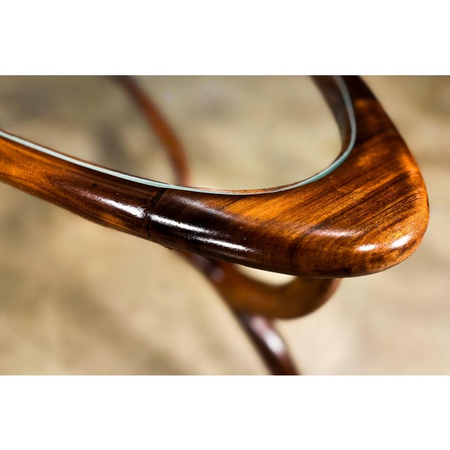 “Egg” Coffee Table in Caviuna Wood & Glass by Giuseppe Scapinelli, Brazil, 1950s For Sale - Image 9 of 15
