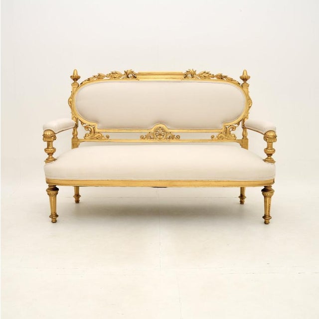 Swedish Empire Giltwood Settee, 1880s For Sale - Image 14 of 14
