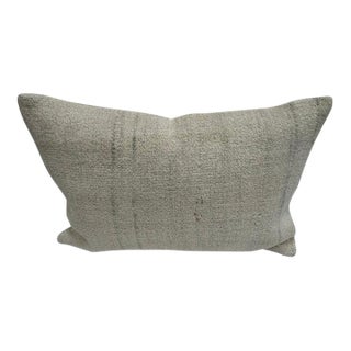 Turkish Hemp Pillow Cushion Natural Beige Pillow Cushion Cover 16" x 24" For Sale
