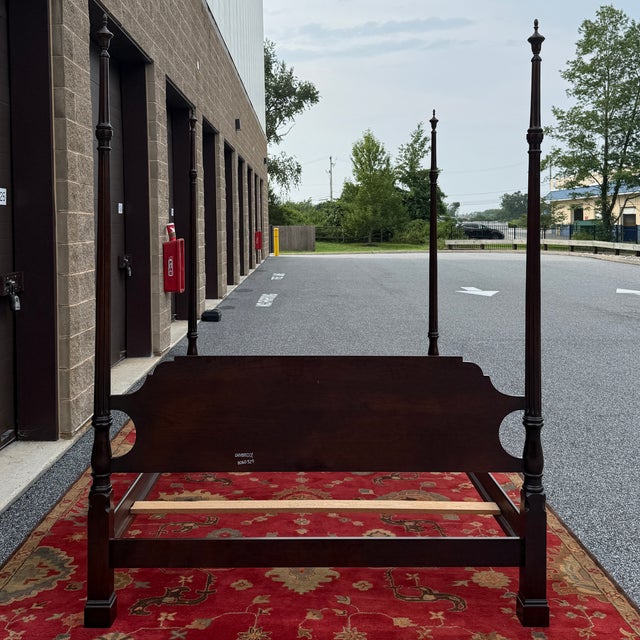 Wood Late 20th Century Statton Traditional Solid Cherry Queen Poster Bed in Cambridge Cherry For Sale - Image 7 of 15