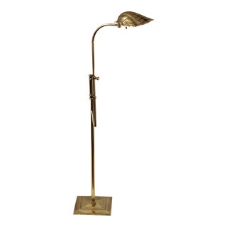 1970s Brass Shell Floor Lamp Task Lamp For Sale