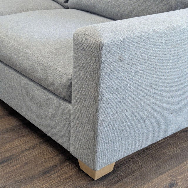 Pottery Barn Pb Comfort Modern Gray Fabric Sectional Sofa With Chaise For Sale In San Francisco - Image 6 of 7