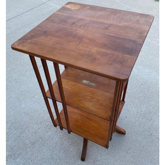 Mid 20th Century Mid 20th Century Large Vintage Art Deco Revolving Bookcase For Sale - Image 5 of 10