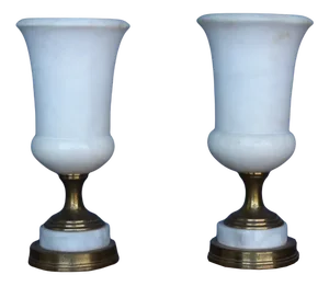 Alabaster Torchiere Table Lamps, 1950s, Set of 2