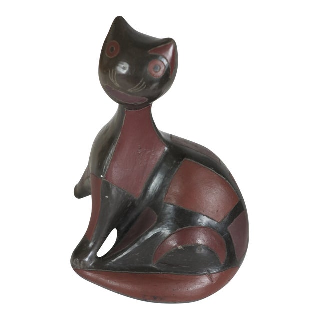 Mid-Century Ceramic Pottery Cat by Manuel Felguerez Barra For Sale