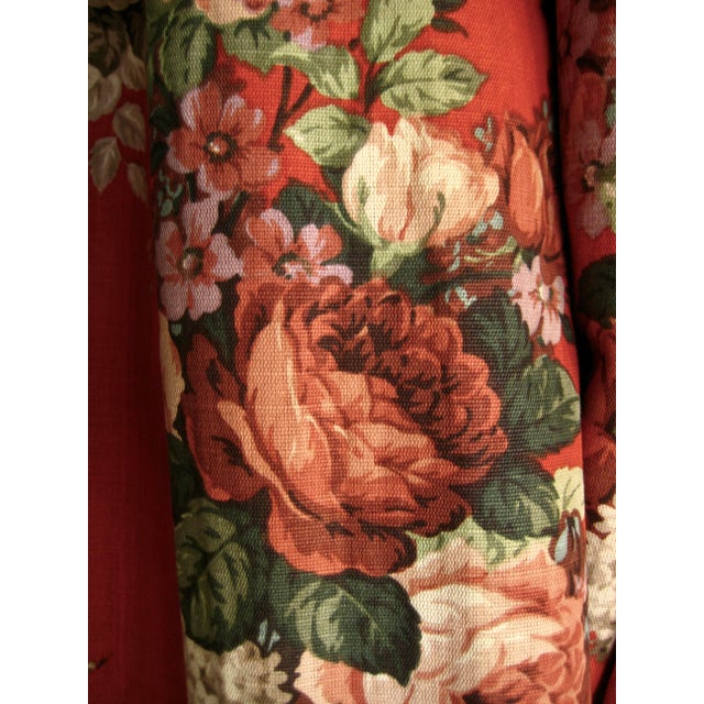 Textile French 1970 Pair of Floral Rust Linen Curtains For Sale - Image 7 of 13