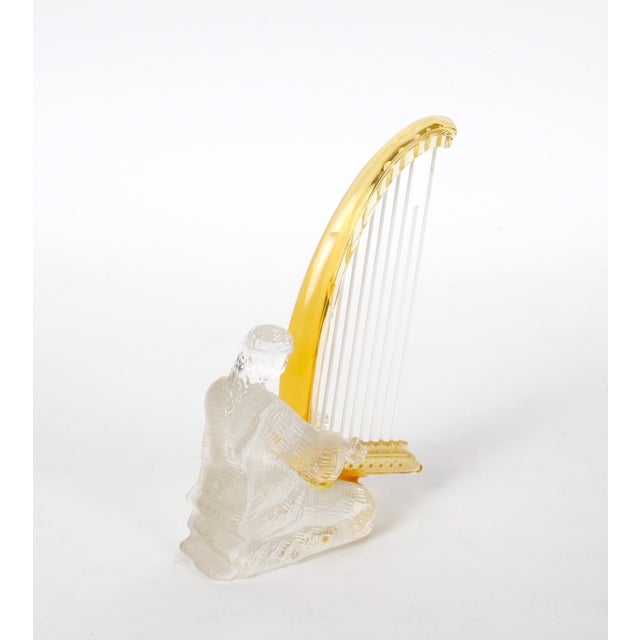 Saint-Louis 20th Century Saint-Louis French Crystal Figure of a Harpist For Sale - Image 4 of 9