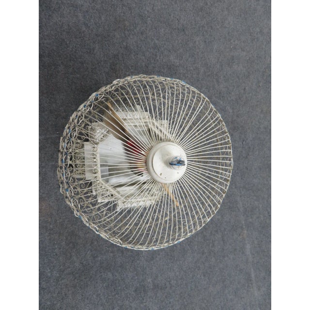 Wood Shabby Chic Twisted Wire & Wood Birdcage For Sale - Image 7 of 8