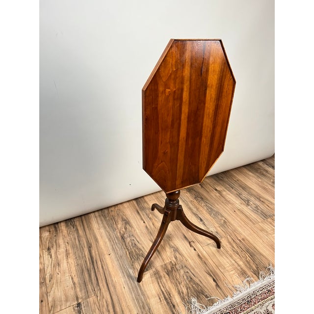 Stickley Vintage Federal Style Cherry Octagonal Tilt Top Candlestand by Stickley For Sale - Image 4 of 9