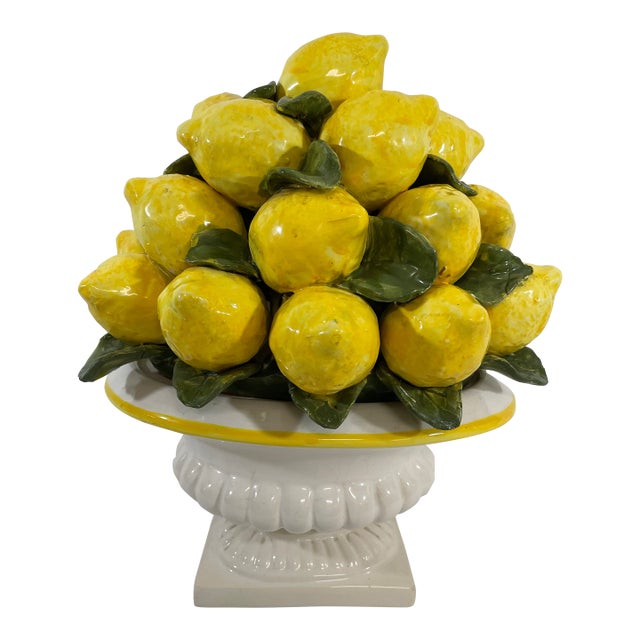 Large Vintage Italian Style Lemon Topiary Centerpiece For Sale