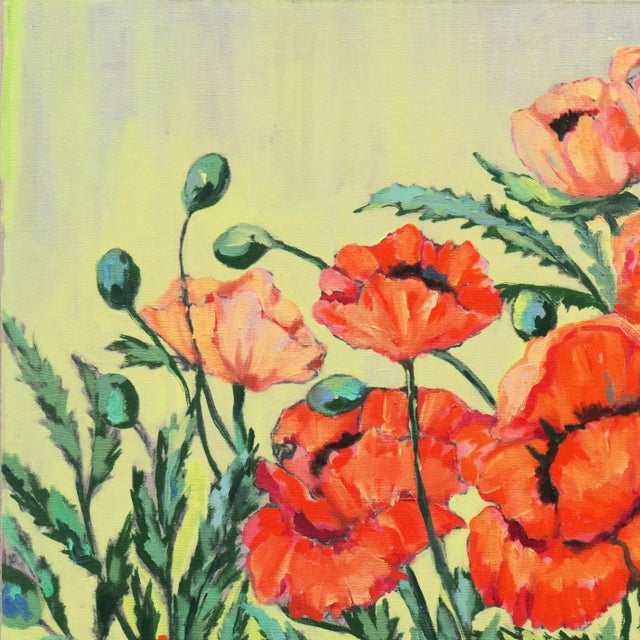 1970s 'Study of Red Poppies' by Alice Delmar-Oberth, 1978, New York Woman Artist, Art Students League, Met Opera For Sale - Image 5 of 7